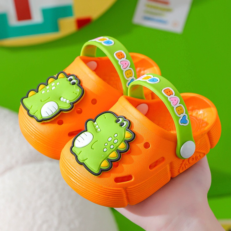 littlekiddoss Sendal Bapao Anak Perempuan Sandal Baim Anak Laki-Laki Dino Import Size 18-28 SH2177N