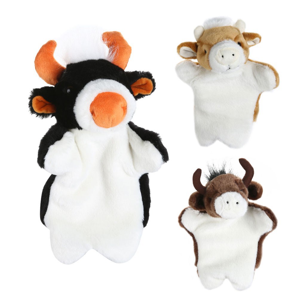  Mainan  Anak  Boneka Tangan Plush Lembut Bentuk Hewan 