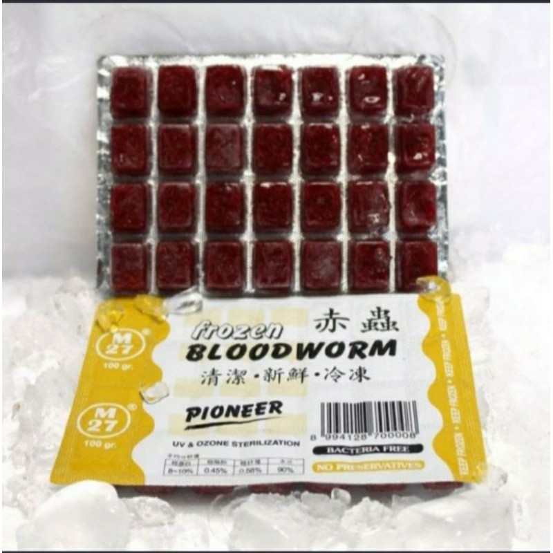 cacing beku / frozen bloodworm pioneer 100gr
