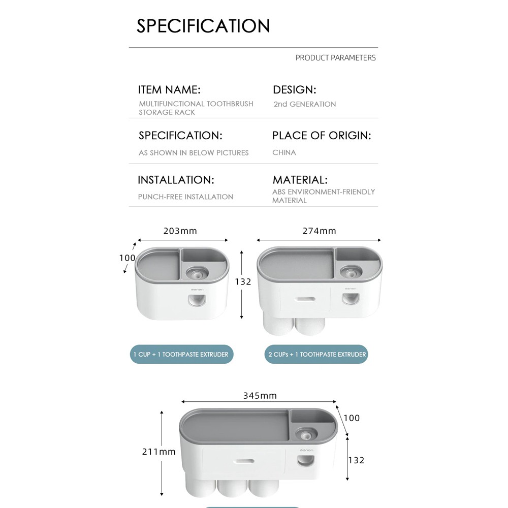 Dispenser Pasta Gigi Odol Modern Gelas Kumur Organizer Rak Gantung Kamar Mandi Tempel Dinding /tempat sikat gigi dan odol