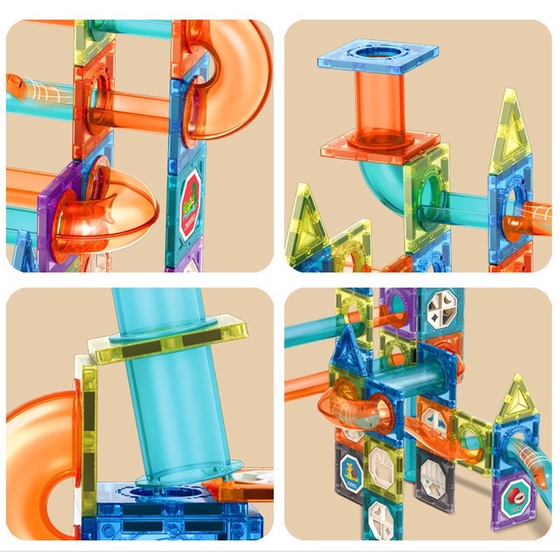 Mainan Edukasi Susun Kepingan Magnetic Set Bola Dan Rail / Magnetic Paradise 3D Tiles