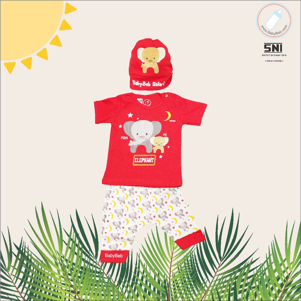 BERSERTIFIKASI SNI BABYBEB SAFARI / JUNIOR Baju Setelan Kaos Celana Pergi Jalan Lucu Fashion Anak Bayi Cowok Laki Terlaris Lucu