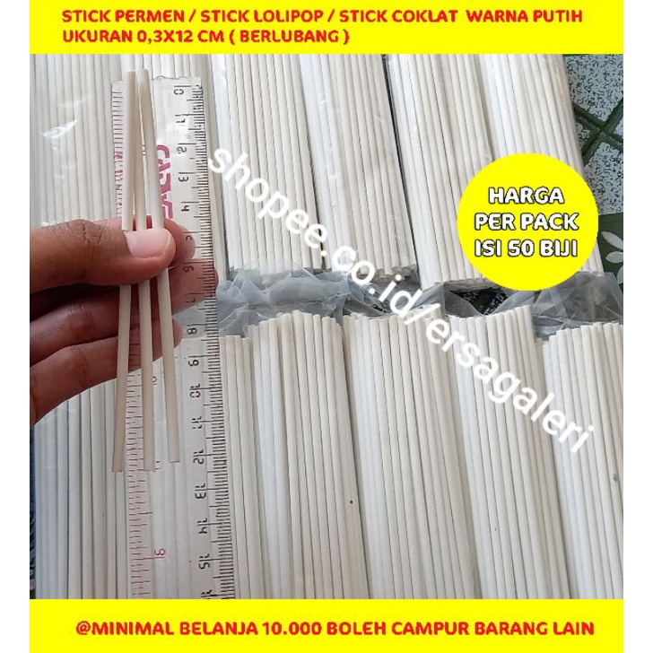 

Isi 50 Stik lolipop stik permen stik coklat tusukan permen stick coklat warna putih