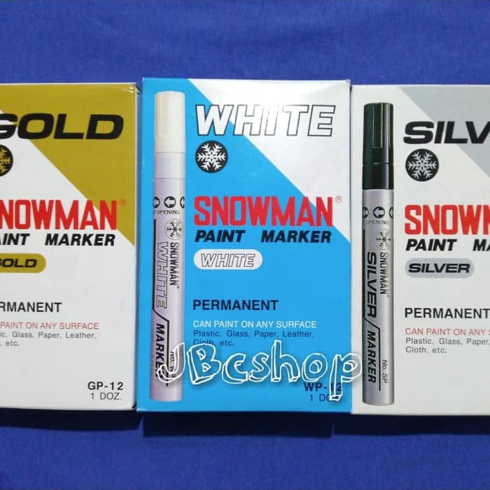 

Unik Spidol Snowman Permanent White Silver Gold Murah
