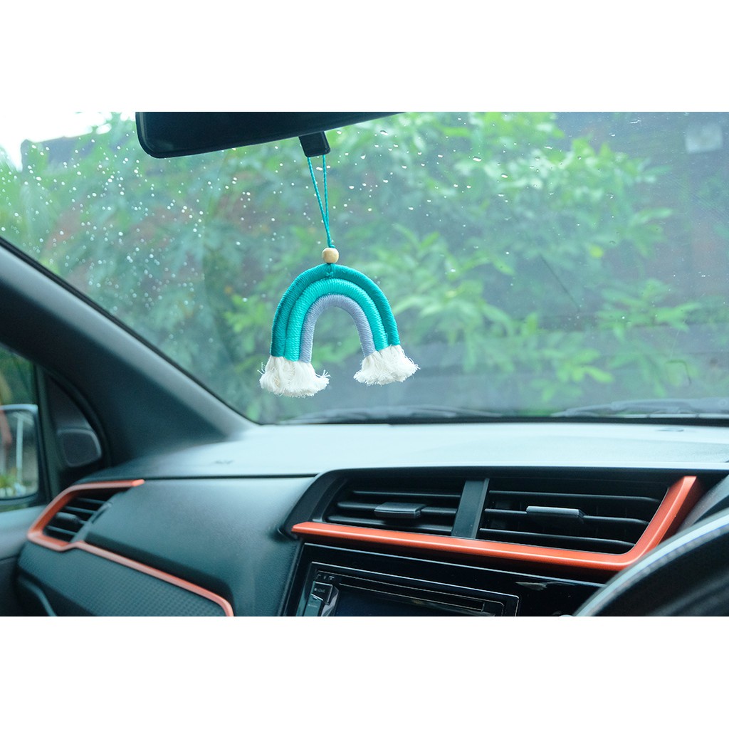 Elmer Living  Rainbow Hanging / Gantungan Macrame Pelangi / Gantungan Spion Mobil