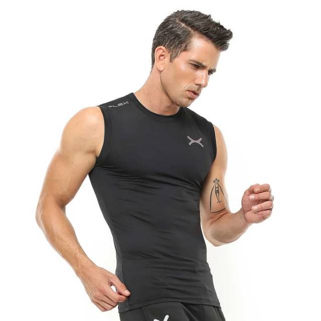 FVS-001HA Sleeveless sport fitness bodyfit FLEX hitam