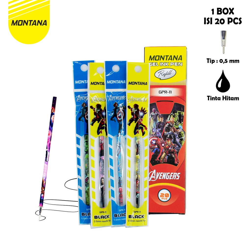 

MONTANA Gel Pen Refill / Isi Pulpen Montana GPR-11 / 0.5 mm / 1 BOX 20 SET