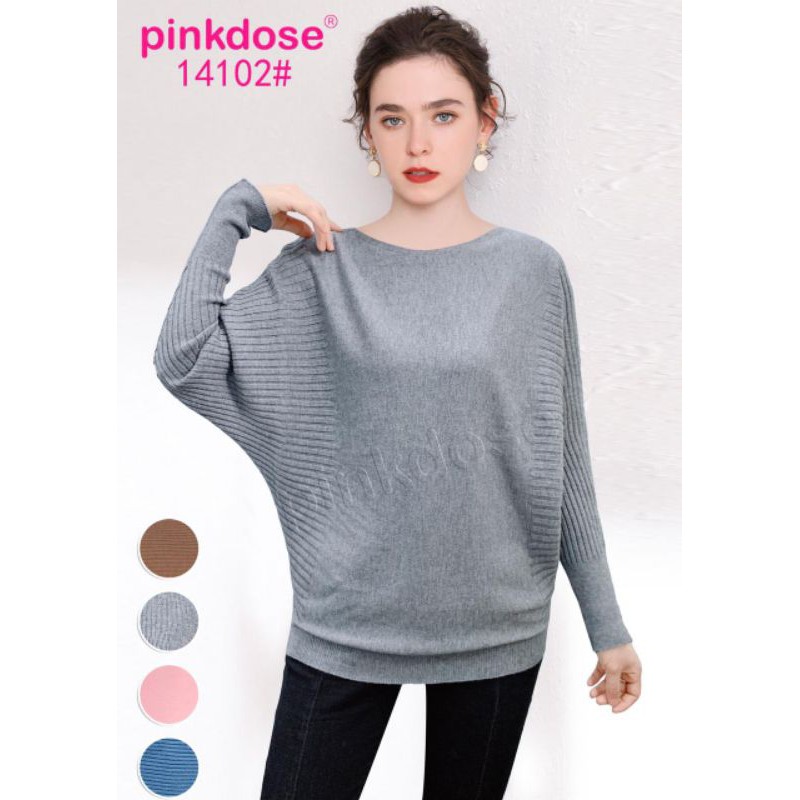 Atasan Batwing Rajut Premium Pinkdose