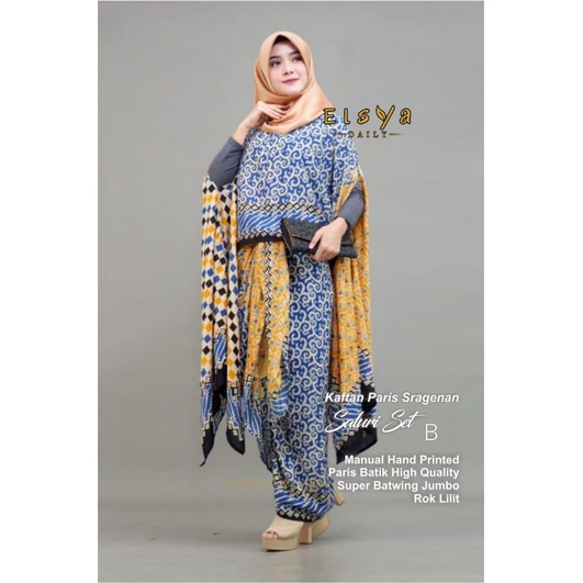 SIMIFASHION kebaya set model batwing bahan paris batik solo ORI super premium