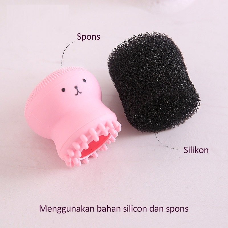 INFY - Sikat Muka Silikon Spons Gurita Pembersih Wajah Silikon Sikat Makeup Cleansing Face Brush Make Up R519