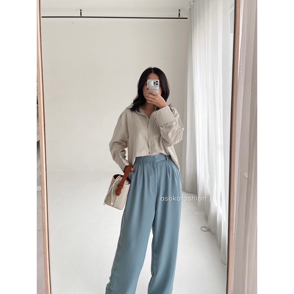 ASOKA Liza Shirt 550 - Kemeja Linen Basic Shirt - Kemeja Wanita Kemeja Polos