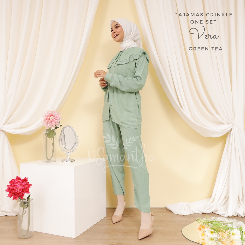 Pajamas / Piyama One Set Kemeja Rayon Crinkle Premium Vera