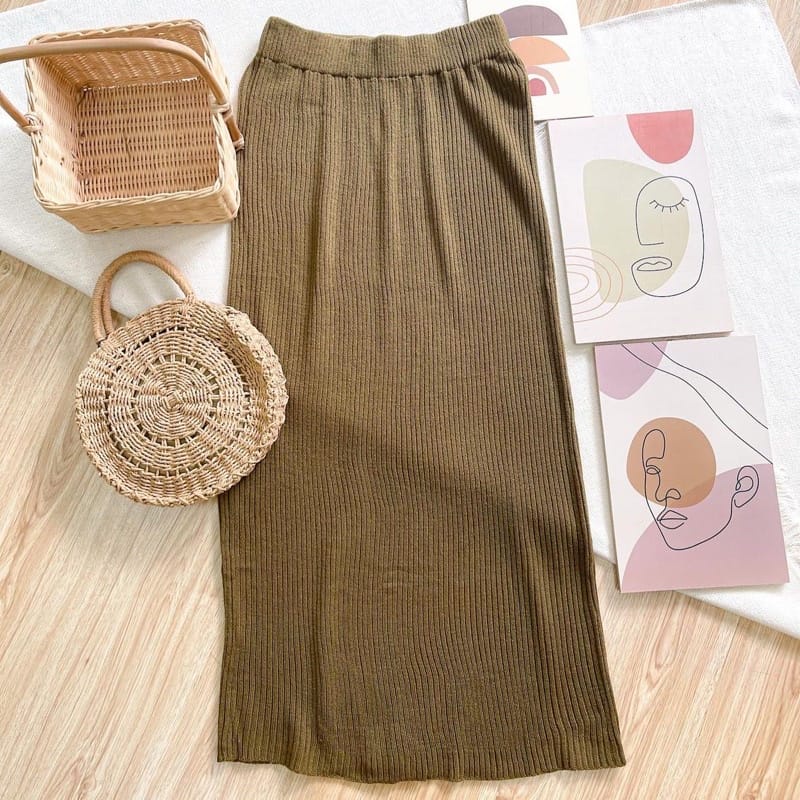 MAUNA SKIRT SPAN KNIT - rok span / skirt span / rok knit / rok span panjang / rok span rajut