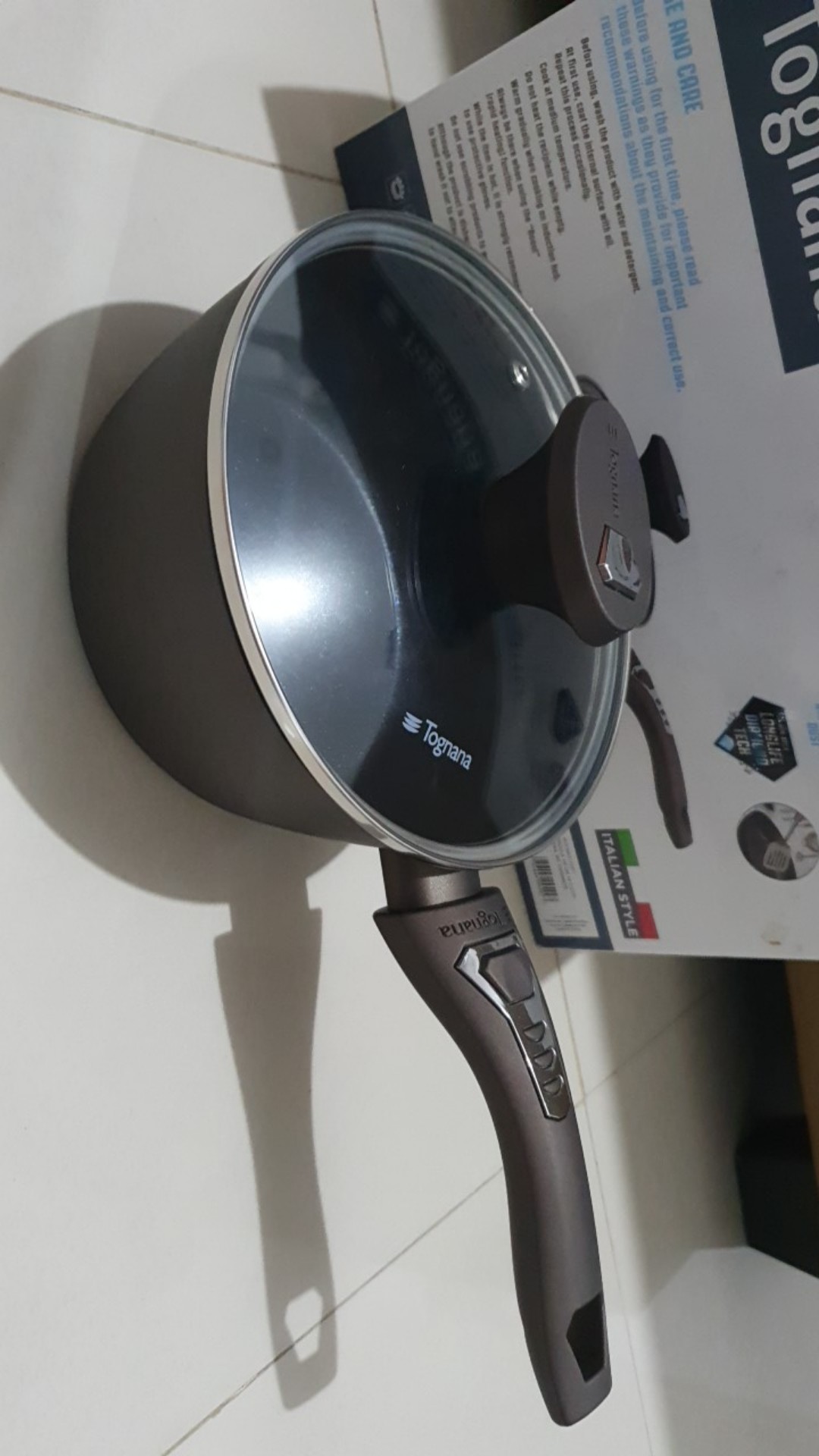 Asta Tognana Italia Panci Saus + Tutup Kaca / Sauce Pan + Glass Lid 18 Cm