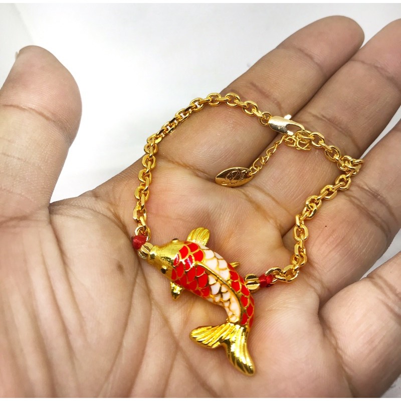 gelang wanita //gelang ikan koi //perhiasan //gelang lapis emas