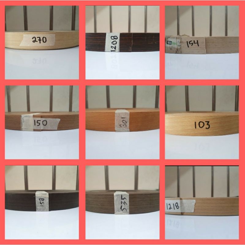 Edging Taco HPL Woodgrain Motif Serat Urat Kayu Tebal 2mm x Lebar 34mm