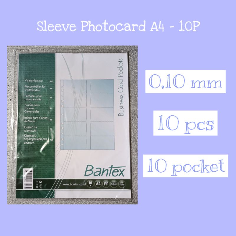 

Bantex Collector Photocard Sleeve Size A4 - 10P - 10 Lembar