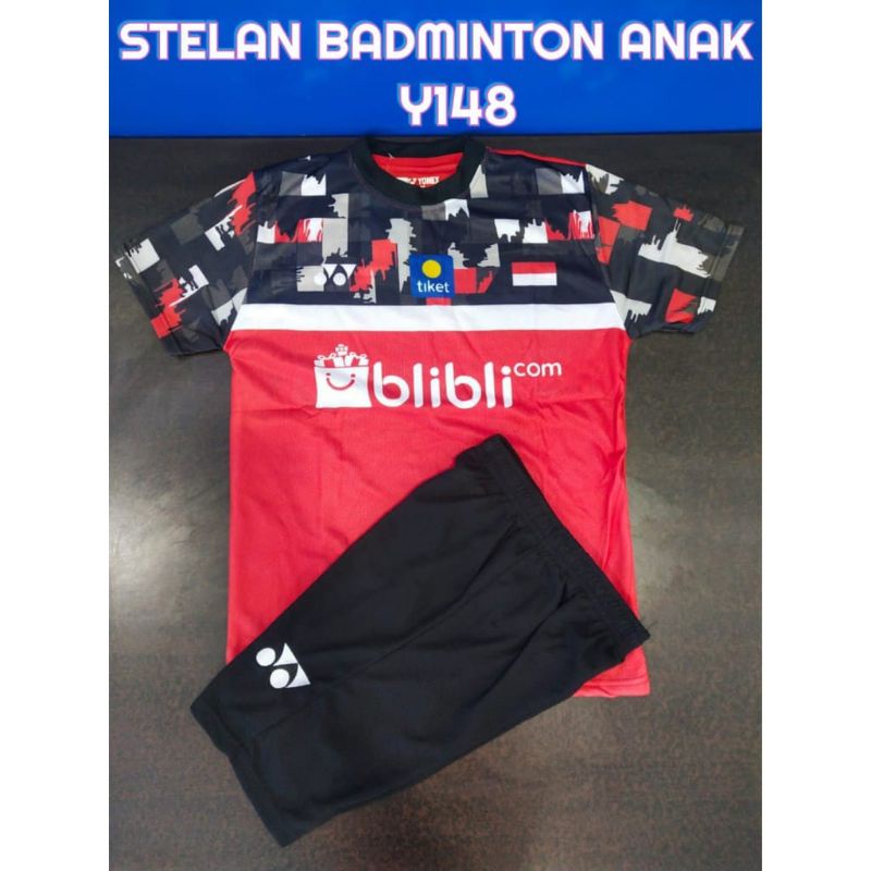 BAJU BADMINTON ANAK ANAK/SETELAN ANAK BULUTANGKIS LINING