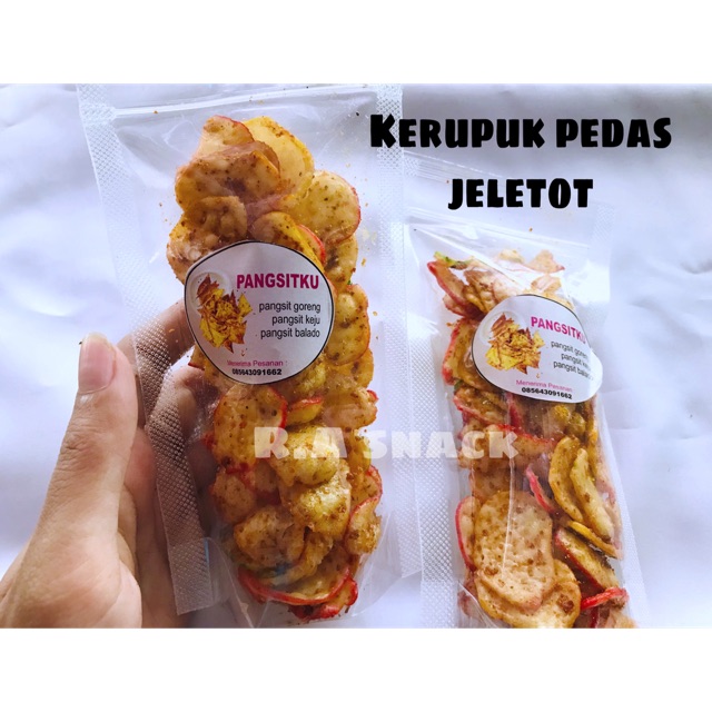 

Kerupuk pedas jeletot daun jeruk