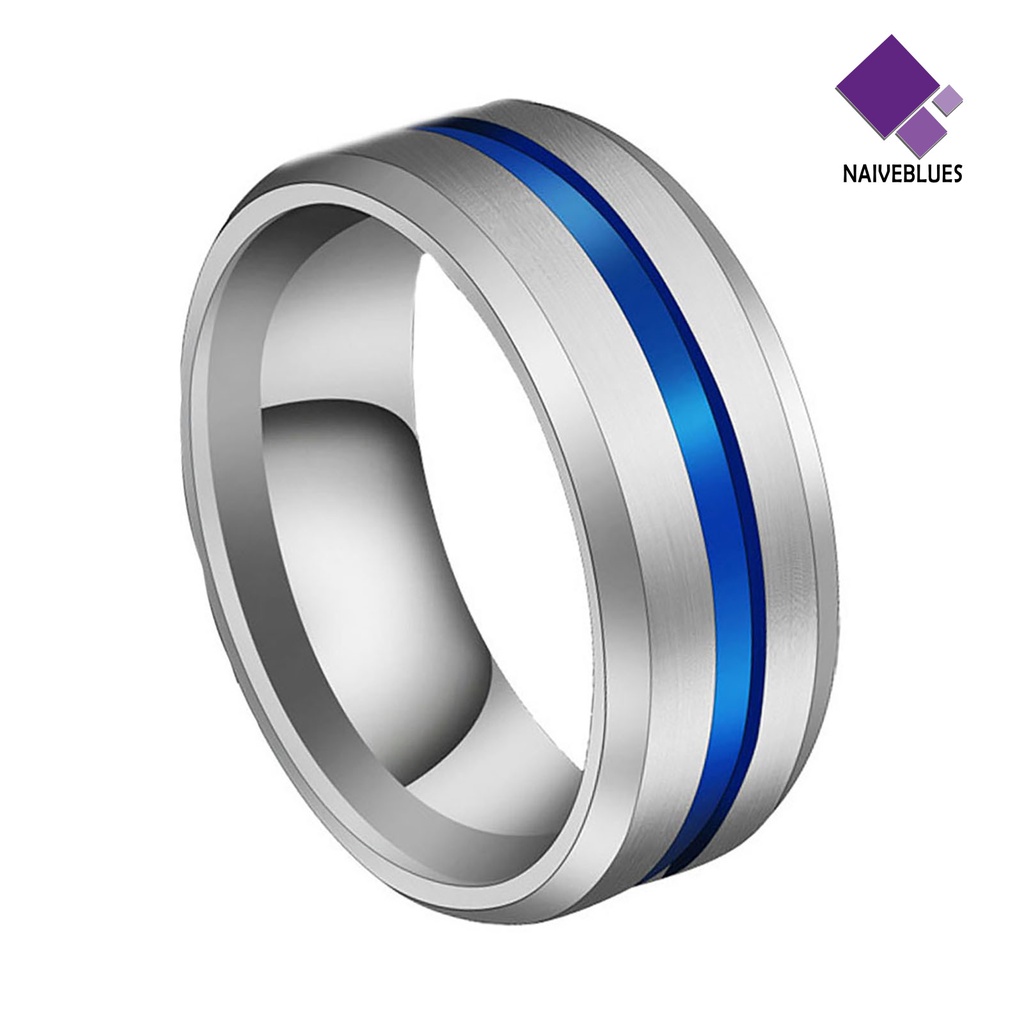 Naiveblue &gt; Cincin Lebar 8MM Warna Ganda Untuk Unisex / Pria / Wanita