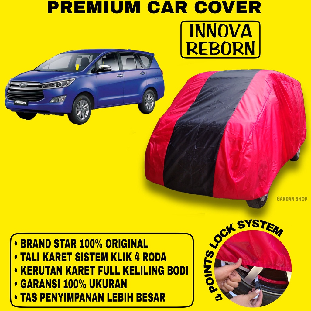 Body Cover INNOVA REBORN MERAH HITAM Penutup Bodi Mobil Innova Reborn Waterproof PREMIUM