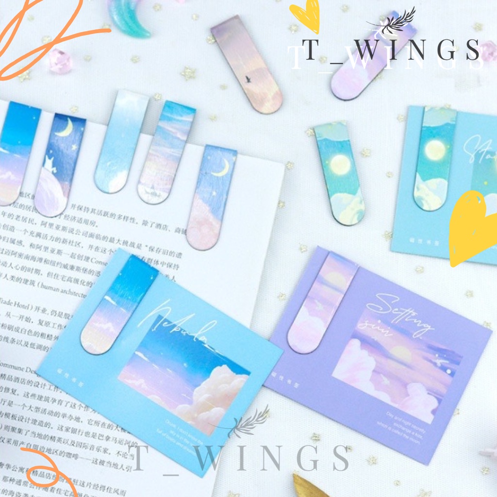 

[ LR_06 ] Pembatas Buku / Penanda Halaman / BookMark Nature Sky / Trendy 2022 Bookmark Magnet