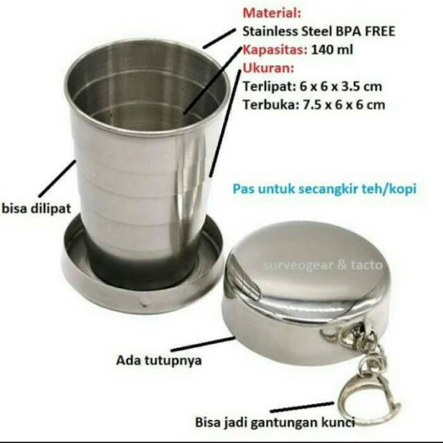 GELAS LIPAT STAINLESS STEEL