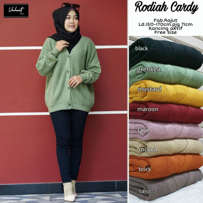 jaket cardigan cardi outwear wanita rodiah cardy mat rajut tebal jumbo