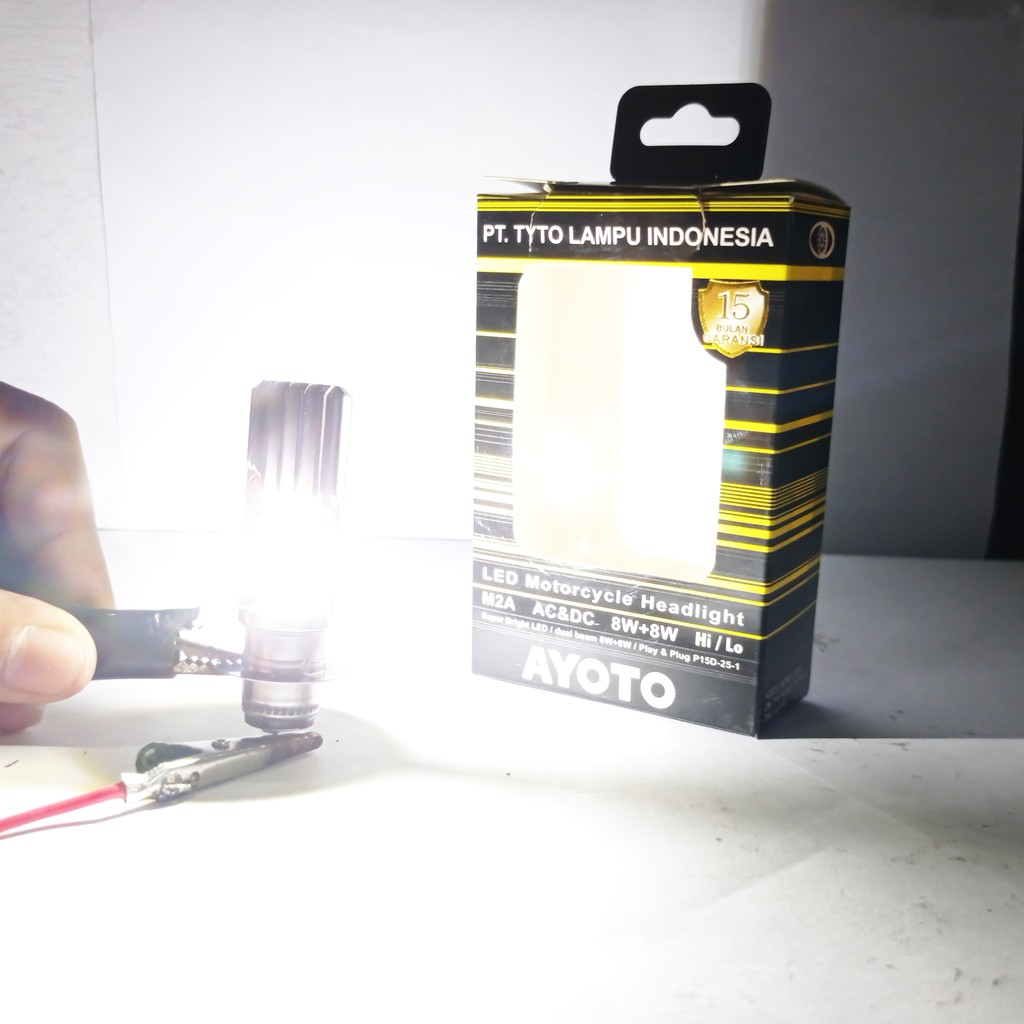 Lampu Motor Led 2 Sisi Tipe M2A Soket H6 Putih By PT TYTO MOTOR INDONESIA-Putih