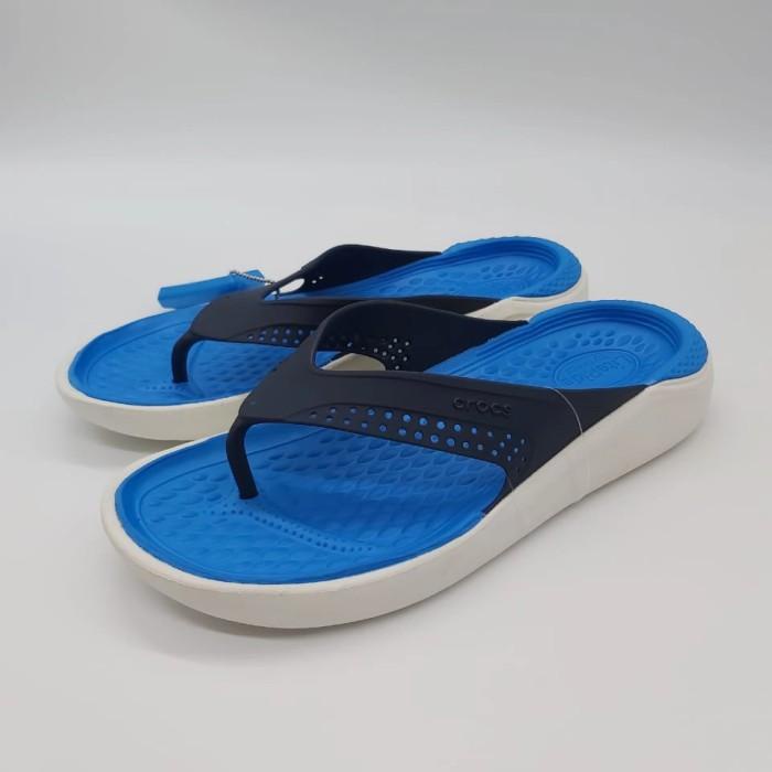 SANDAL JEPIT PRIA CROCS LITERIDE FLIP MAN ORIGINAL CROCS - NAVY BIRU
