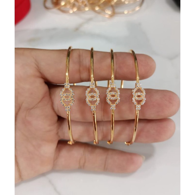 Gelang Pipa fashion mata2, Perak 925, Sepuh Emas Rosegold