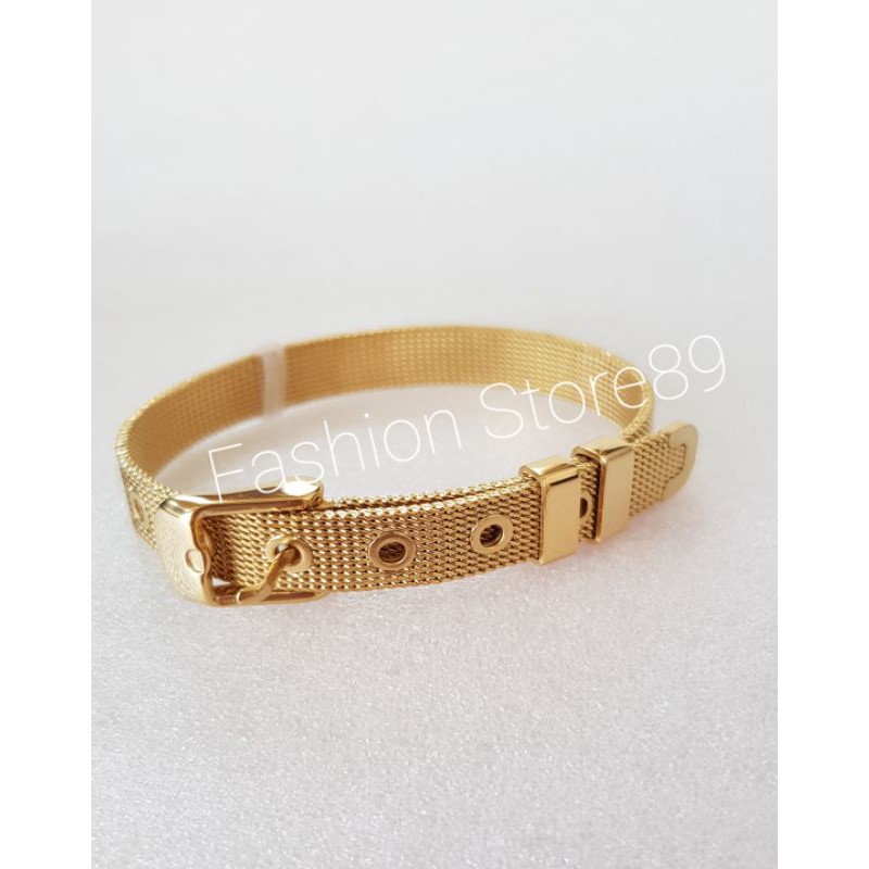 Gelang Charm/ gelang Rantai Sabuk Titanium Impor Anti karat gold Rosegold white anti karat titanium