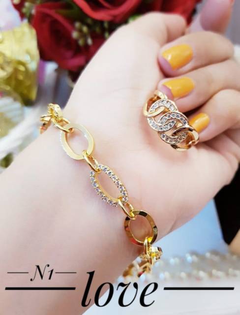 Xuping set perhiasan lapis emas 24k 0330k