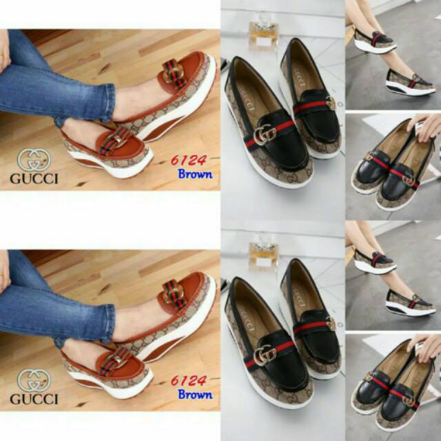 Sepatu wedges gucci murah @70rb