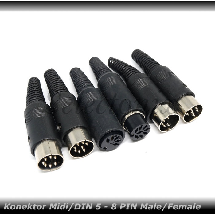TERBARU Konektor Midi / DIN 5 - 8 Pin Male/Female