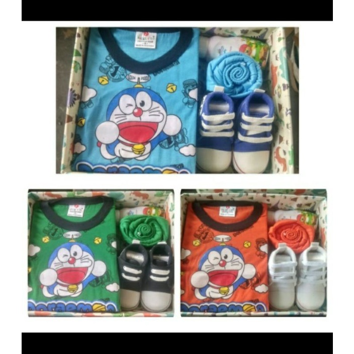 Kado bayi baru lahir/parsel sambang bayi - COWOK- ready sesuai gambar.-Doraemon1