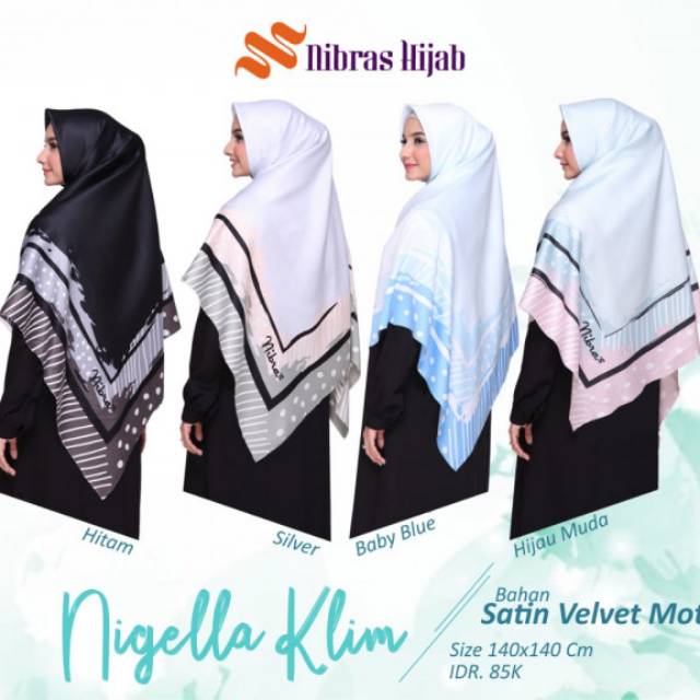 NIGELLA KLIM/pashmina motif /pashmina jumbo/jilbab segi empat motif /jilbabab segi empat jumbo