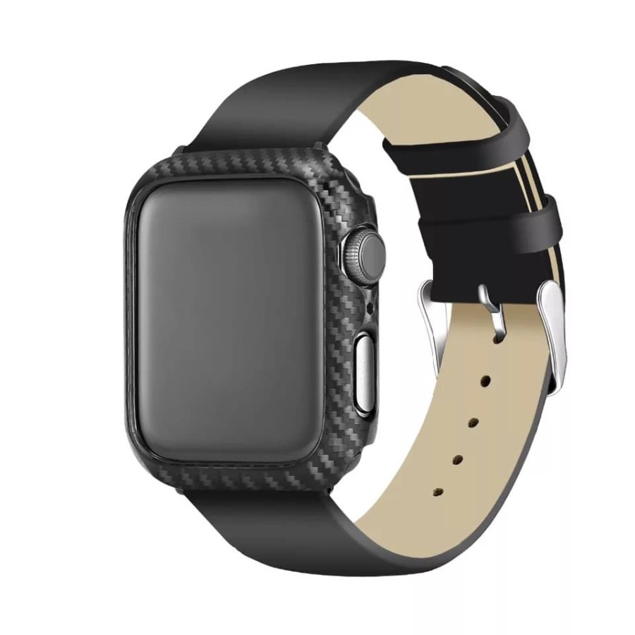 CARBON BUMPER  WATCH - HARD CASE - FOR APPLE WATCH 1 2 3 4 5 6 - UKURAN 38 40 42 44 MM