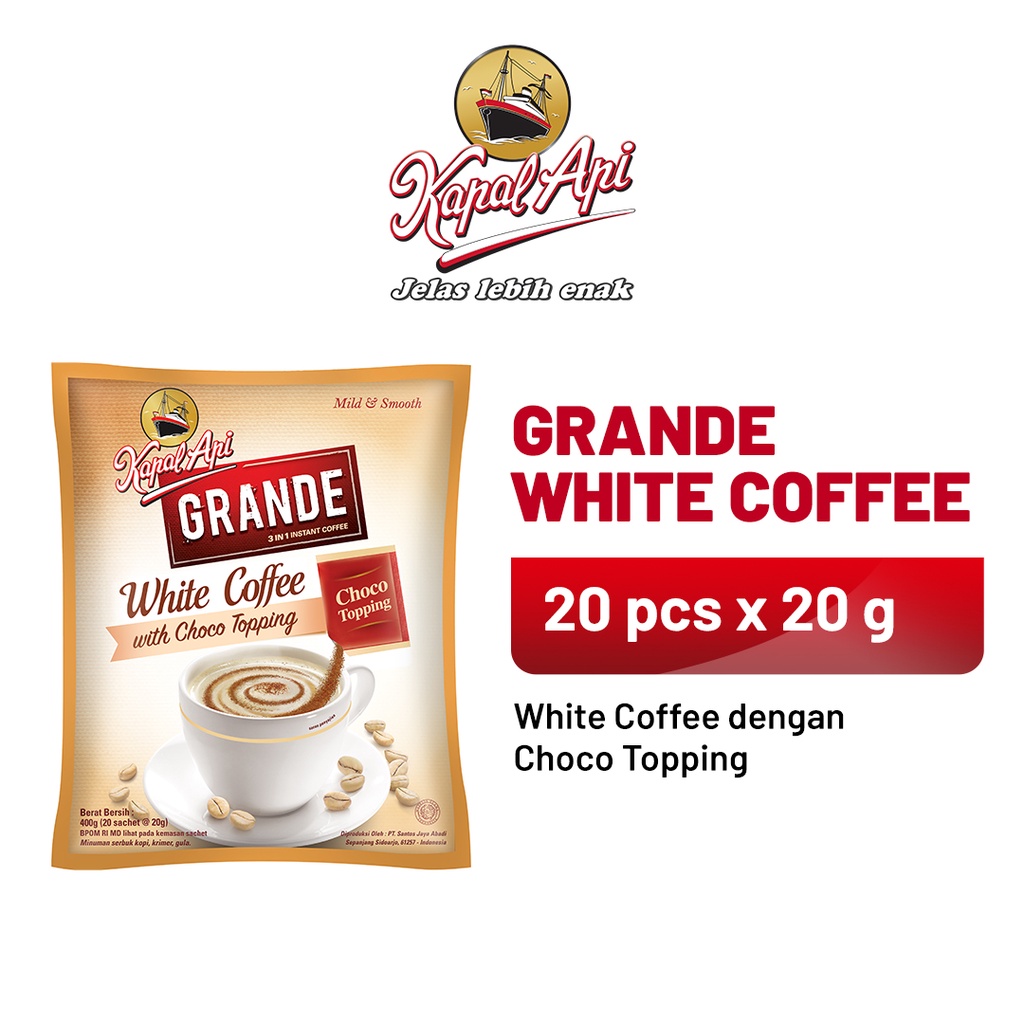 

KAPAL API Grande White Coffee Topping 1 Bag (20 x 20 gr)