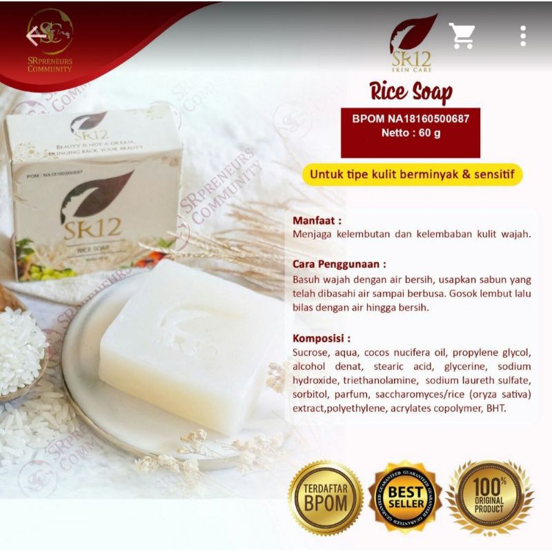 SABUN MUKA WAJAH BERMINYAK/SENSITIF SR12 HERBAL SKINCARE