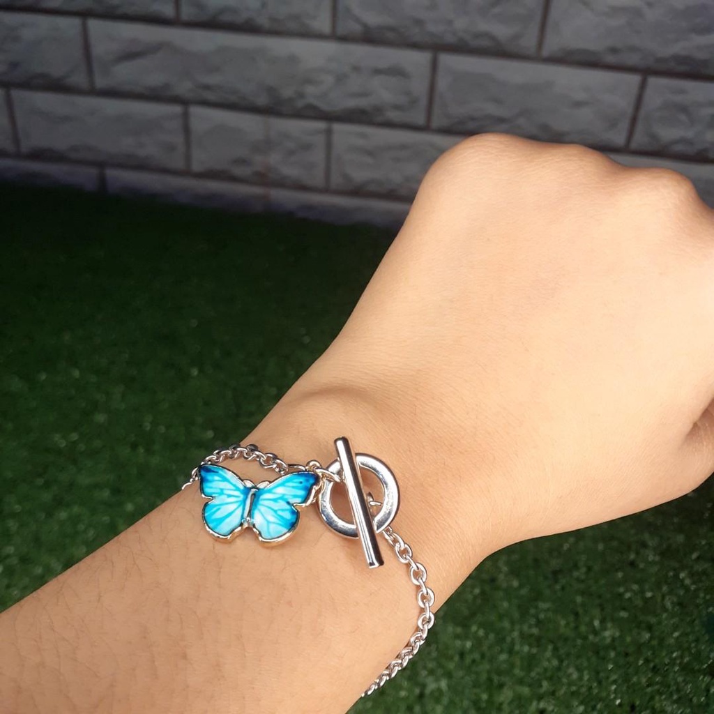 Gelang Wanita Motif Kupu Kupu / Gelang Couple Cewek Kupu Aksesoris Fashion Wanita Korea