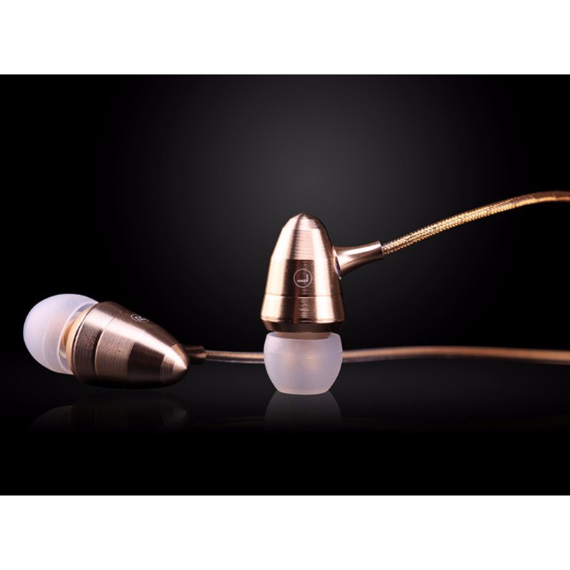 Powerful Bass Headset Gold Bullet HiFi Earphone Premium Metal With Mic