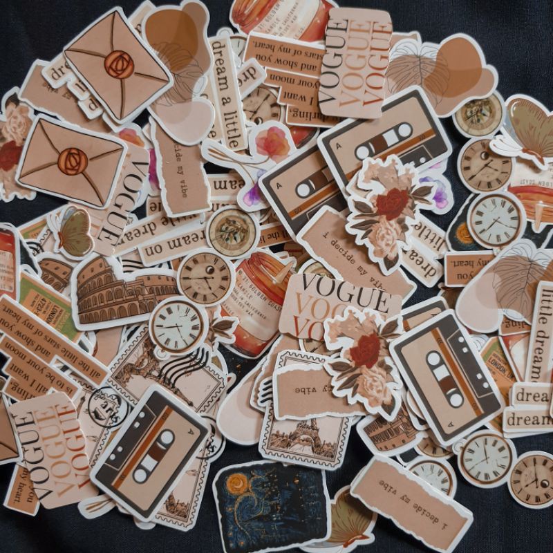 

Sticker Vintage Aesthetic Stiker Decoravtive Stiker Vintage DIY scrapbook Journalling