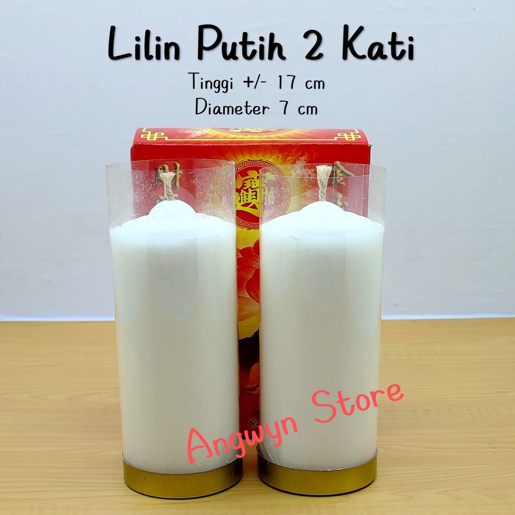 Lilin Putih Jumbo Polos / Lilin Ibadah 2 Kati isi 2 pcs