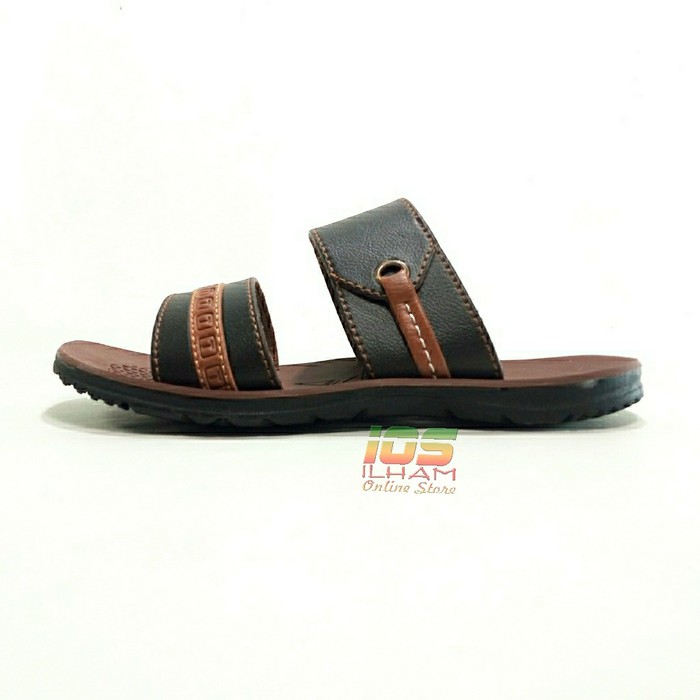 Sandal Pria Coopers F14 Selop 2 band Sol Lentur Size 38-42 HitamCoklat