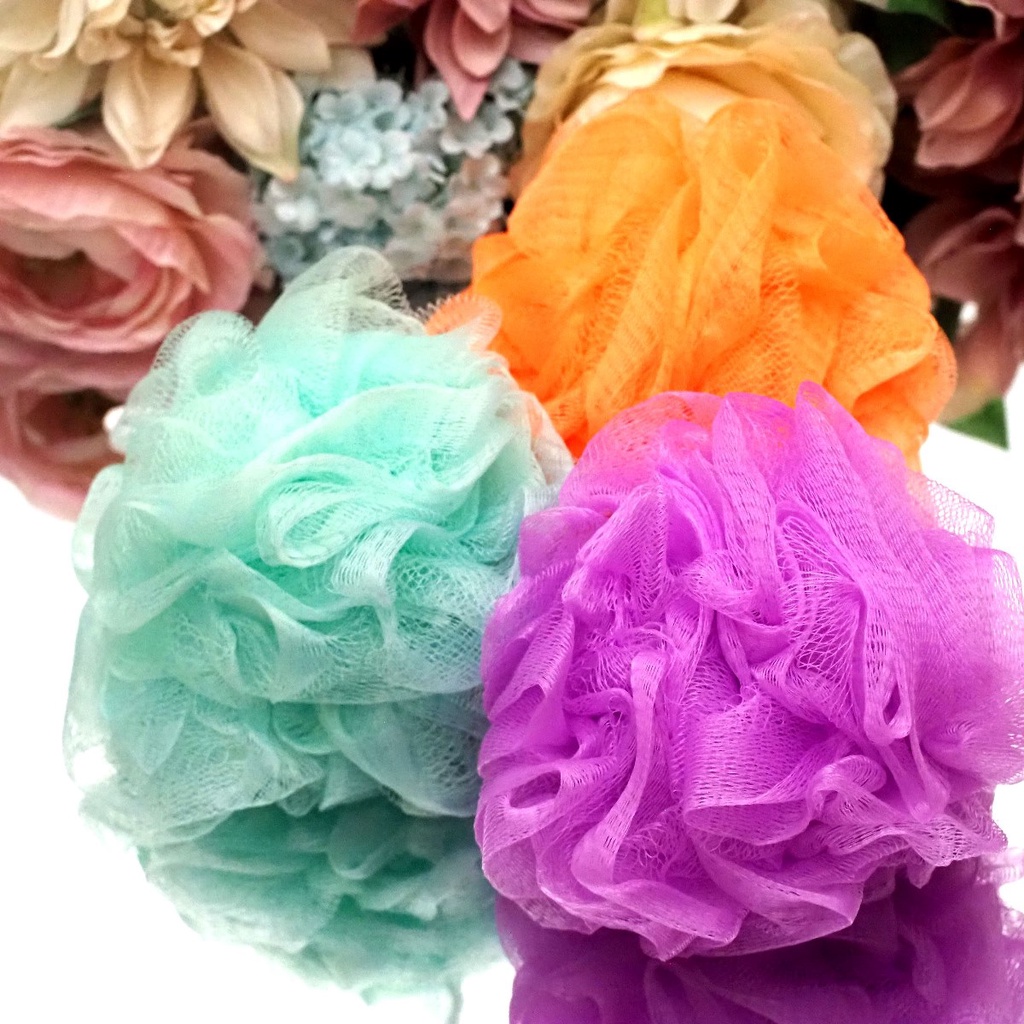 Spons Mandi Warna Warni Bath Shower Sponge Shower Puff Spon Busa Mandi Jaring Murah