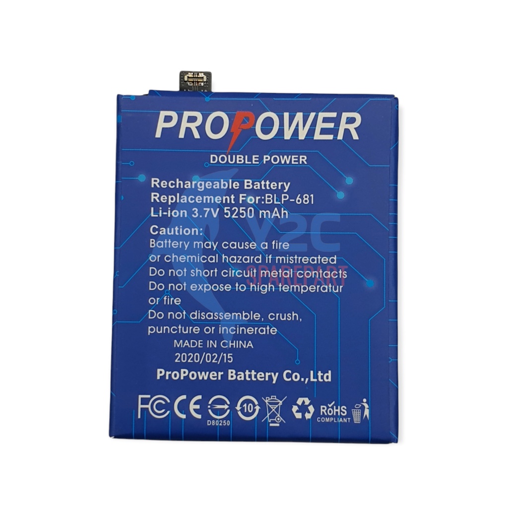 BATERAI OPPO F9 / BLP681 DOUBLE POWER PROPOWER / BATREI BATRAI BATRE BATERE