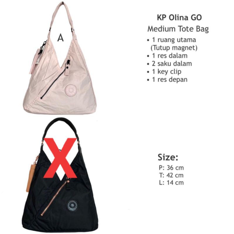Tas kipling kp Olina medium tote bag