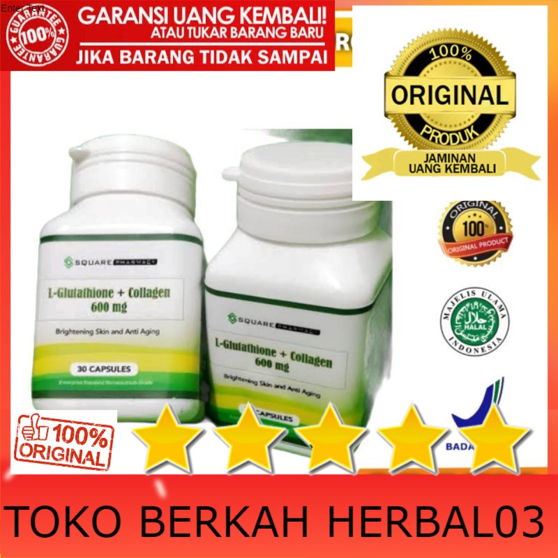 100% ASLI BAYAR DI TEMPAT (COD) L Glutathione 600mg + Collagen Super Original ® L Glutathione 300mg 