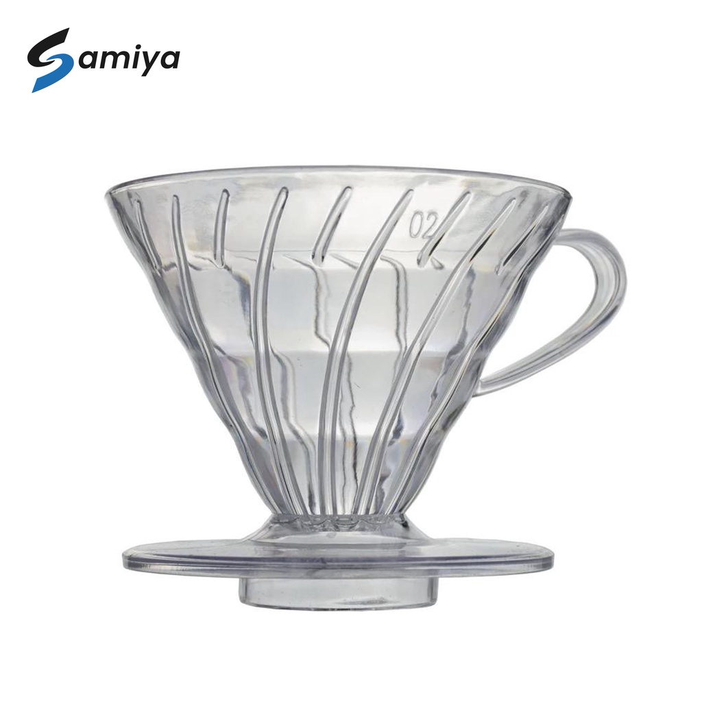 dripper kopi V60 gater 01 dan 02 / coffee drip plastic transparan / server tempat saringan kopi